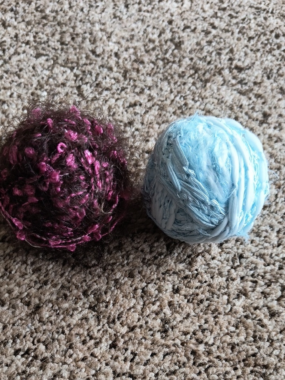 Handmade Novelty Yarn Balls - Pink & Light Blue